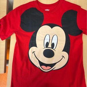 Disney Red and Black Mickey Mouse Short Sleeve Tee